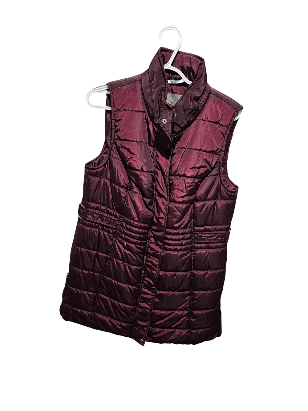 Maurices Quilted Sleeveless Puffer Vest in Wine